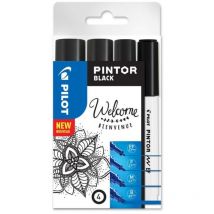 Pilot - Pintor Pintor Paint Marker Extra Fine/Fine/Medium/Broad Black (Pack 4) 313