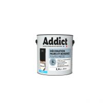 Addict - Pintura acrílica negra mate para paredes y carpintería 2.5L.