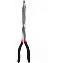 Pinza a becchi lunghi - doppia cerniera - curva - 90° - 330 mm