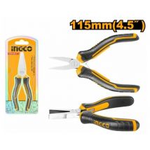 Pinza a becchi piatti Cr-V INGCO manico ergonomico antiscivolo da 115 mm. / 4,5"