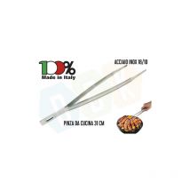 Pinza Chef Da Cucina Acciaio Inox 18/10 a Molla 31 Cm Made In Italy Frittura Barbecue