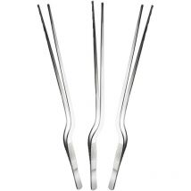 Pinza gastronomica curva cucina chef cuoco professionale fritture barbecue in acciaio utensile ristoranti bar set 3 cucina