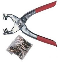 Pinza per occhielli + 100 occhielli assortiti