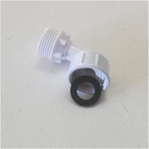 Pipa raccordo curvo bianco 3/4 x 3/4 per tubo carico lavatrice lavastoviglie