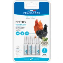 Pipettes insectifuges Pour poules, oies et canards 4 pipettes Francodex