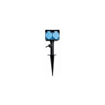 Piquet de jardin double Schuko en Matel ip44