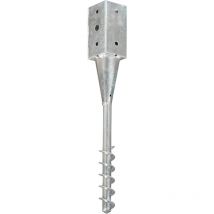 Lling - inlife Piquets au sol 6 pcs Argenté 10x10x57 cm Acier galvanisé