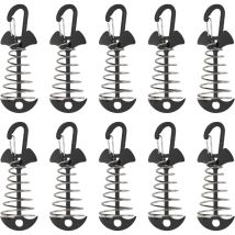 Jalleria - Piquets d'ancrage de terrasse, 10 pièces en alliage d'aluminium coupe-vent avec boucle à ressort, ancre portable pour le camping en plein