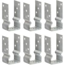 Topdeal - skm Piquets de clôture 6 pcs Argenté 7x6x15 cm Acier galvanisé