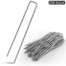 Piquets de fixation - Lot au choix 50/100/150/200 - Acier Ø2,7mm Tête plate - Sardine Piquet Terre Tente Jardin Set de 200