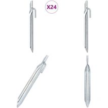 Piquets de tente 24pcs en forme de V 17cm Ø20mm acier galvanisé - Piquets De Tente - Piquets De Camping - Accessoires De Tente - Fixation De Tente