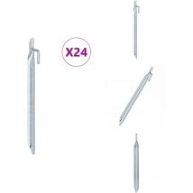 Piquets de tente 24pcs en forme de v 24cm Ø20mm acier galvanisé - Piquets De Tente - Piquets De Camping - Accessoires De Tente - Fixation De Tente