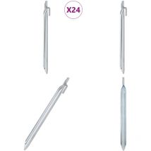 Piquets de tente 24pcs en forme de v 25cm Ø20mm acier galvanisé - Piquets De Tente - Piquets De Camping - Accessoires De Tente - Fixation De Tente