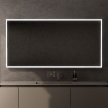 Inda - Pirano 160x80cm miroir led dimmable avec cadre blanc