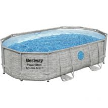 Bestway - 5619W Piscina base Power Steel Swim Vista ovale da 488x305x107 cm