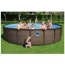 Piscina bestway Power Steel Swim fuori terra rotonda misure 488x122 cm COD.56725