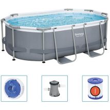 Bestway - Piscina Fuori Terra Ovale Power Steel 305x200x84 cm