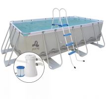 Avenli - Piscina fuori terra con struttura 400x200x100 cm con scaletta e pompa filtro