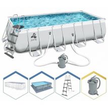 Piscina rettangolare con struttura 549x305x122 cm con pompa, scaletta e telo
