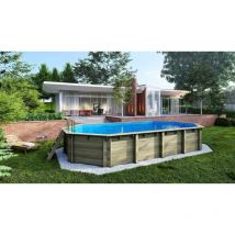 Altanka - Piscina in legno 8,57x4,57 - H.1,31 m - con filtrazione e armadio per le attrezzature - BAS746OSPI+SZA