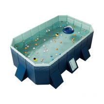 Ineasicer - Piscina infantil plegable no inflable para jardín, ideal para adultos, color azul (210 × 140 × 55 cm)