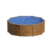 GRE - Piscine acier Pacific - Imitation bois - Ronde - ø 4,60 m x 1,20 m de