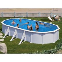 GRE - Piscine acier blanc Atlantis ovale 7,44 x 3,99 x 1,32 m - Gré