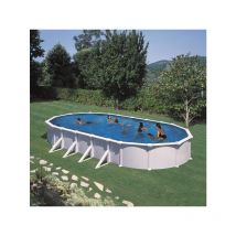 Gre Pools Piscine ovale acier 6,34m x 3,99m x H: 1,32m - Filtration à sable - Renforts apparents