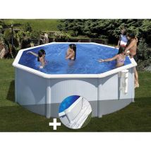 GRE - Kit piscine acier blanc Gré Bora Bora ronde 3,20 x 1,22 m + Tapis de sol