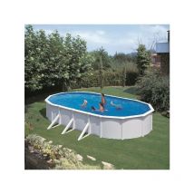 Gre Pools Piscine ovale acier 6,34m x 3,99m x H: 1,22m - Filtration à cartouche - Renfort apparents