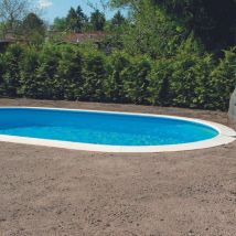 Aqualux - Kit Piscine Acier Enterrable - Ovale - 5.25X3.2X1.5 - Filtration 8M3/H - Echelle