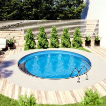 Aqualux – Piscine Hors Sol Acier Enterrée Ronde 5m – Hauteur 1.5m – Volume 28m3 – Filtration 8m3/h – Wm130