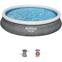 Piscine autoportante Fast Set ronde rotin 457 x 84 cm avec filtre - Bestway
