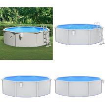 Piscine avec échelle de sécurité 460x120 cm - Piscine Hors Sol - Piscine Ronde - Piscine Acier - Piscine Pvc - Piscine Familiale - Home & Living