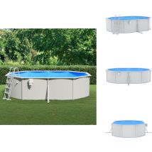 Piscine avec échelle de sécurité 490x360x120 cm - Piscine Hors Sol - Piscine Ronde - Piscine Enterrée - Piscine Pour Enfants - Piscine Familiale