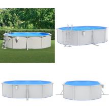 Piscine avec échelle de sécurité 490x360x120 cm - Piscine Hors Sol - Piscine Ronde - Piscine Enterrée - Piscine Pour Enfants - Piscine Familiale