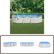 Piscine avec échelle de sécurité 610x360x120 cm - Piscine Hors Sol - Piscine Ronde - Piscine Familiale - Piscine Acier - Piscine Pvc