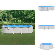 Piscine avec échelle de sécurité 610x360x120 cm - Piscine Hors Sol - Piscine Ronde - Piscine Familiale - Piscine Acier - Piscine Pvc