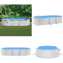 Piscine avec échelle de sécurité 610x360x120 cm - Piscine Hors Sol - Piscine Ronde - Piscine Familiale - Piscine Acier - Piscine Pvc - Home & Living