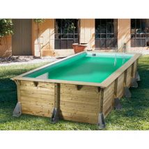Ubbink - Piscine bois azura rectangulaire 350x505x126cm liner beige