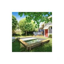 Piscine bois URBAINE Luxe + volet automatique 4,20 x 3,50m + Couverture automatique