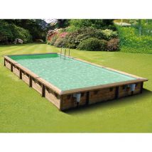 Ubbink - Piscine bois linea rectangulaire 500x800x140cm liner beige