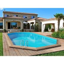 Piscine en bois HABITAT ET JARDIN Palma - 7.57 x 4.07 x 1.31 m