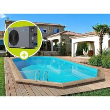 Habitat Et Jardin - Piscine bois ' Palma 130 ' - 7.57 x 4.07 x 1.31 m + Pompe à chaleur 6.1 kW