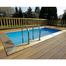 Ubbink - Piscine bois urbanpool rectangulaire 250x450x140cm liner bleu