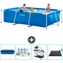 Intex - Piscine Cadre Rectangulaire 300 x 200 x 75 cm - Bleue - Incluse Accessoire CB62