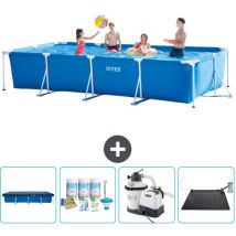 Intex - Piscine Cadre Rectangulaire 450 x 220 x 84 cm - Bleue - Incluse Accessoire CB62