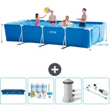 Intex - Piscine Cadre Rectangulaire 450 x 220 x 84 cm - Bleue - Incluse Accessoire CB5