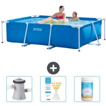 Intex - Piscine Cadre Rectangulaire 220 x 150 x 60 cm - Bleue - Incluse Accessoire CB73
