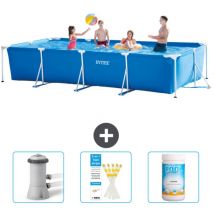 Piscine Cadre Rectangulaire Intex - 450 x 220 x 84 cm - Bleue - Incluse Accessoire CB73